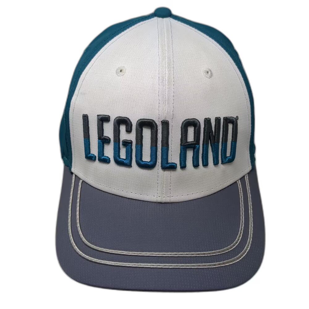 LEGO Legoland Baseball Cap Blue White OS Hat Embroidered Elastic Performance